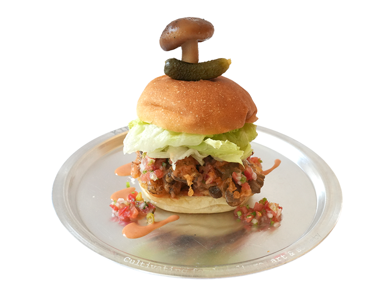 ビッグオイスターマッシュルーム フリットバーガー/w サルサソース